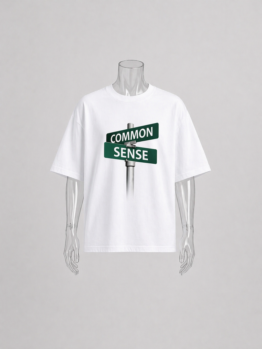 COMMON SENSE STREET SIGN TEE.